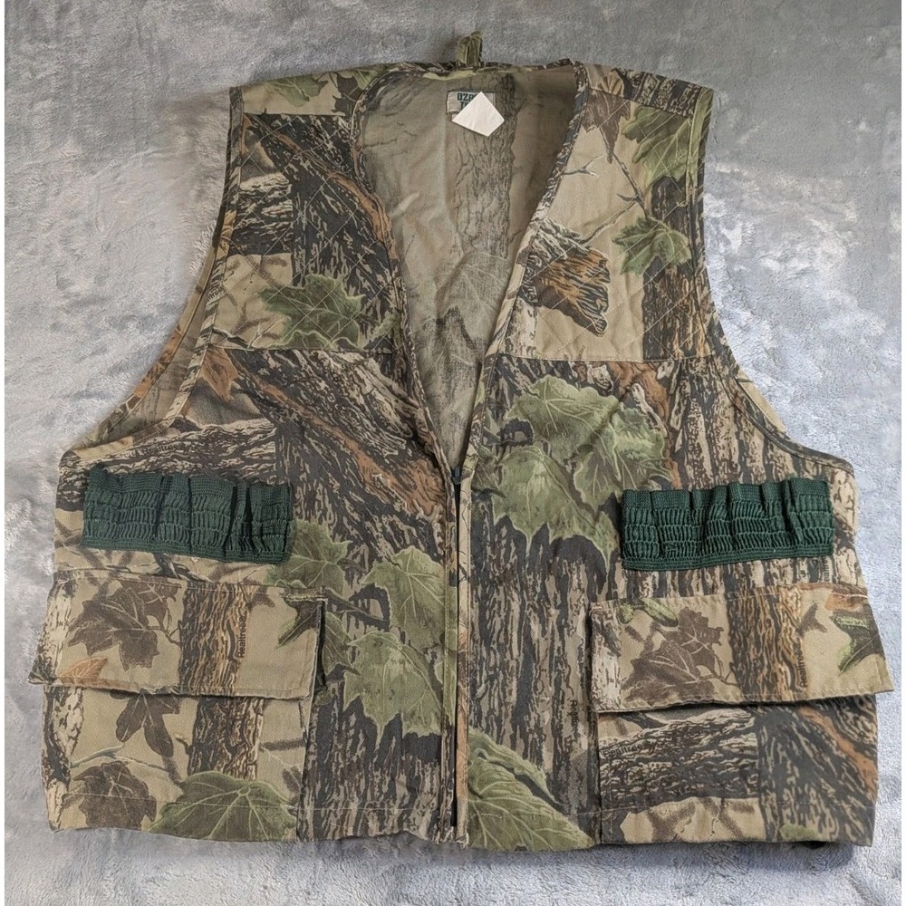 Quail Unlimited Mossy Oak Break Up Camo Vest Mens Large Hunting Game Excellent